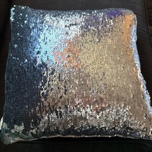 $5 when bundled! Silver/grey sequin accent pillow